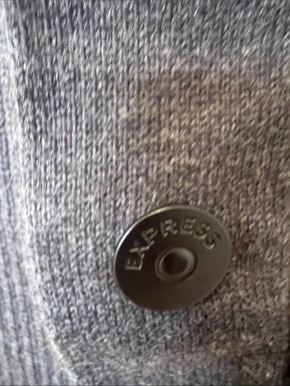 Men's Ribbed Dark Gray Express Button-Front Sweater - Picture 2 of 5